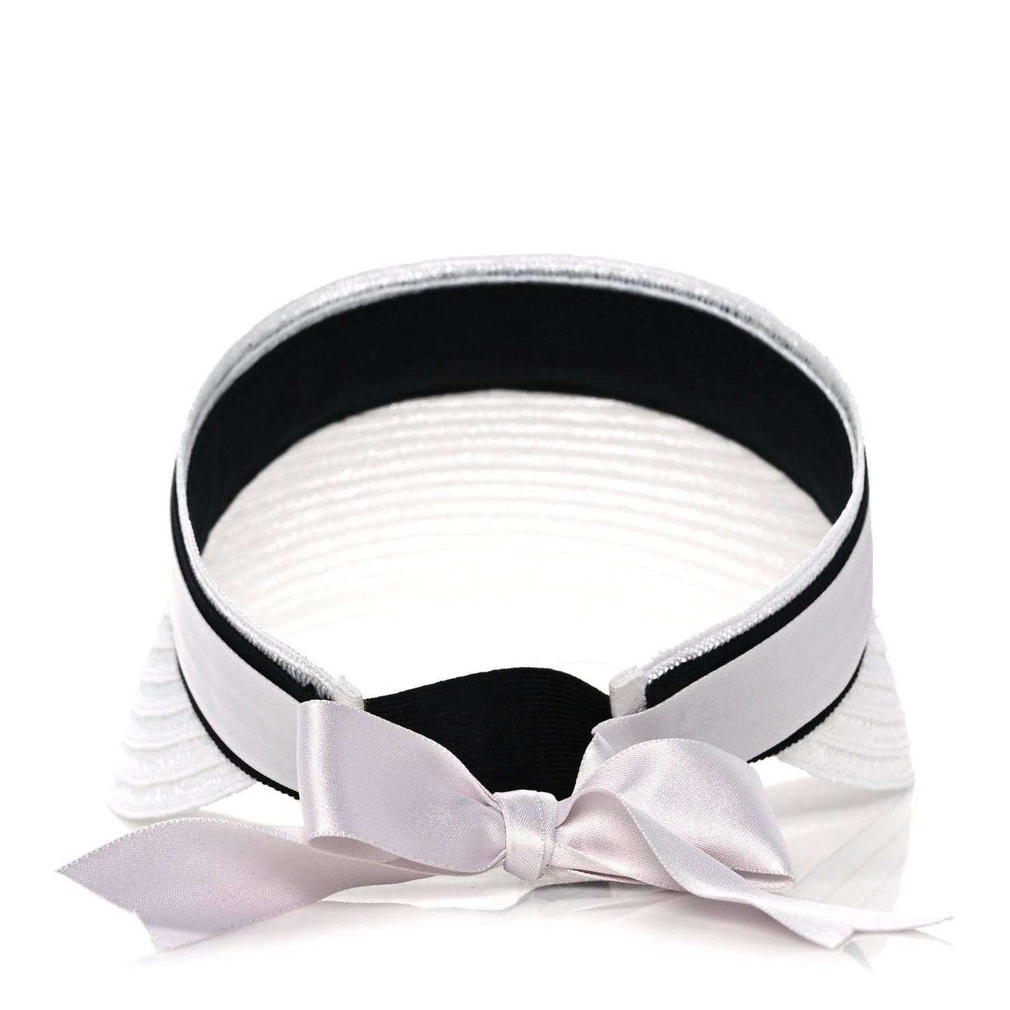 Abaca Cotton Ribbon Visor S Ecru White