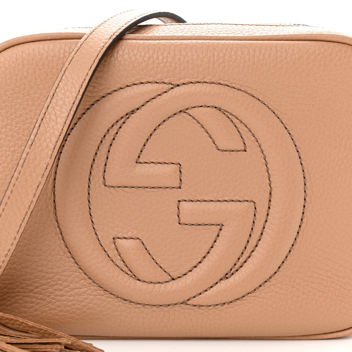 Pebbled Calfskin Small Soho Disco Bag Camelia