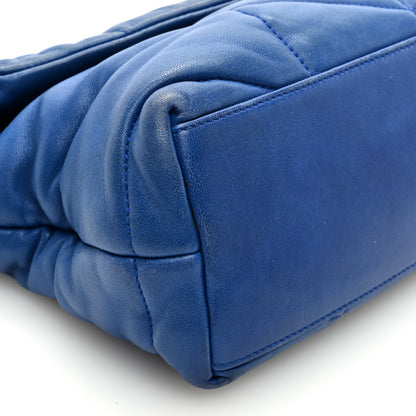 Saint Laurent Lambskin Quilted Small Loulou Puffer Monogram Chain Satchel Majorele Blue 7 of 11