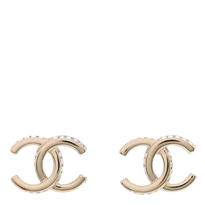 Chanel Metal Crystal CC Earrings 1 of 5