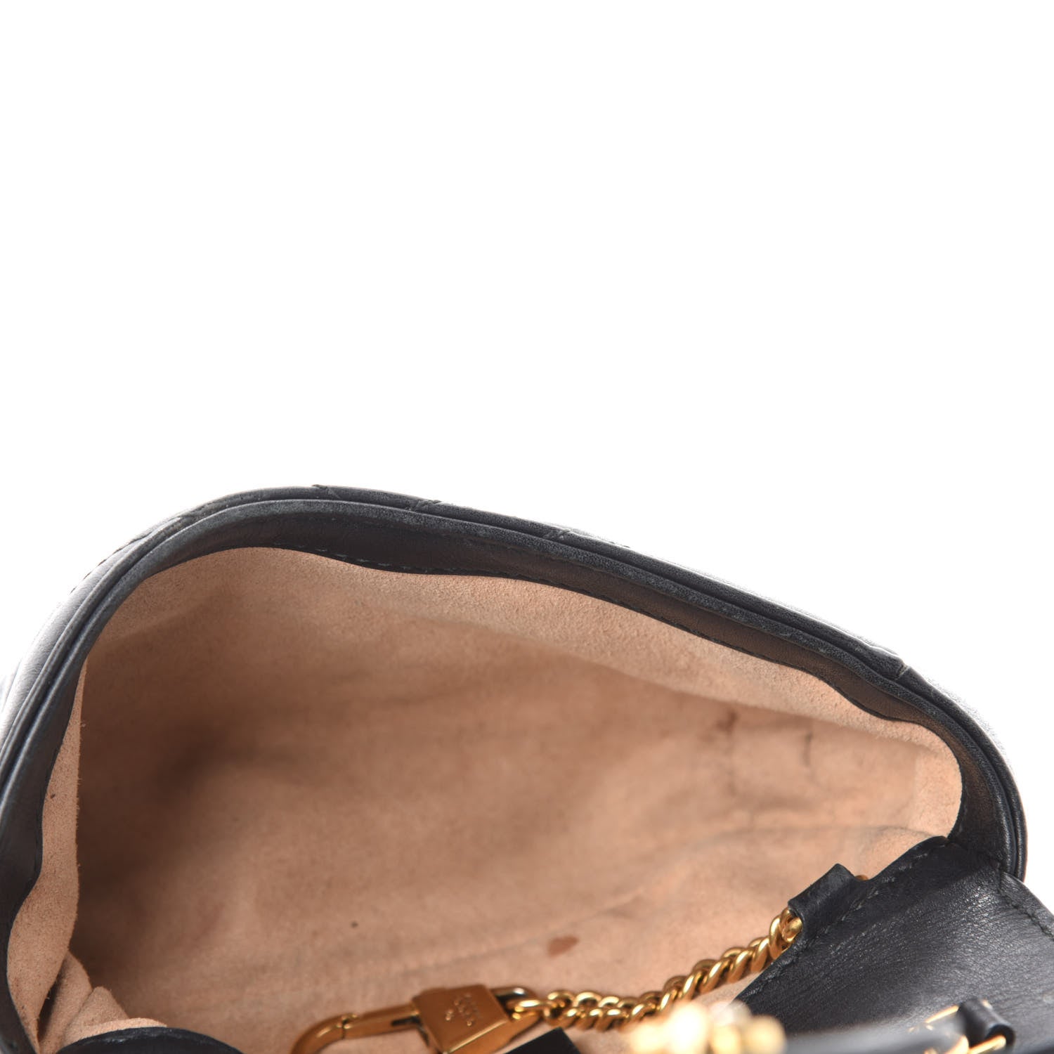 Gucci Calfskin Matelasse Super Mini GG Marmont Shoulder Bag Black 5 of 16