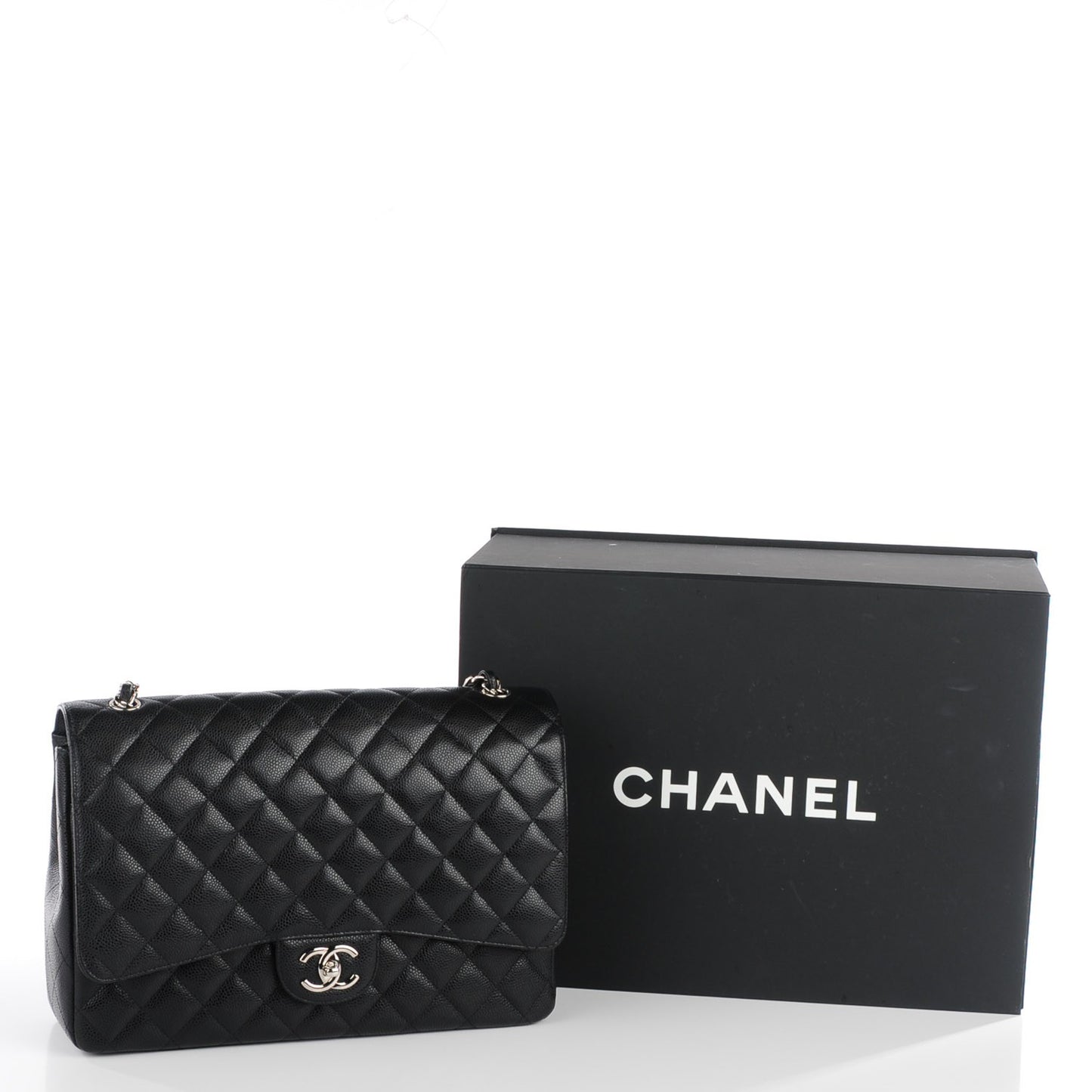 Caviar Quilted Maxi Double Flap Black