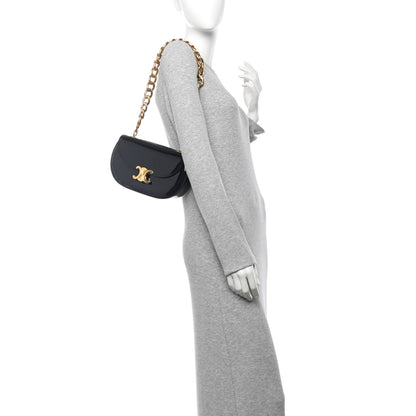 Celine Patent Calfskin Talulah Besace Chain Shoulder Bag Black 2 of 11