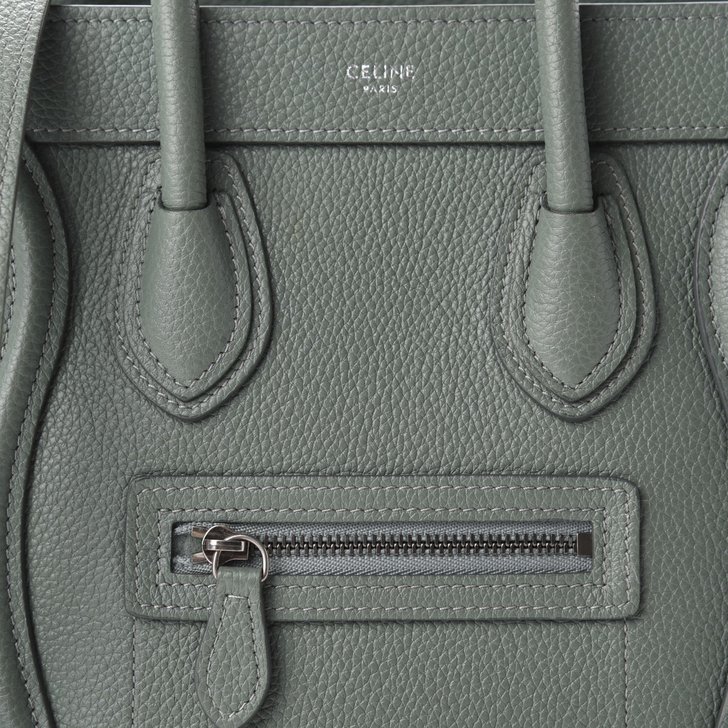 Drummed Calfskin Nano Luggage Celadon