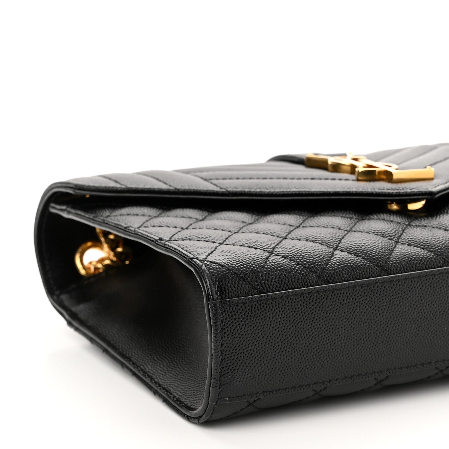 Saint Laurent Grain De Poudre Textured Mixed Matelasse Triquilt Medium Monogram Satchel Black 10 of 11