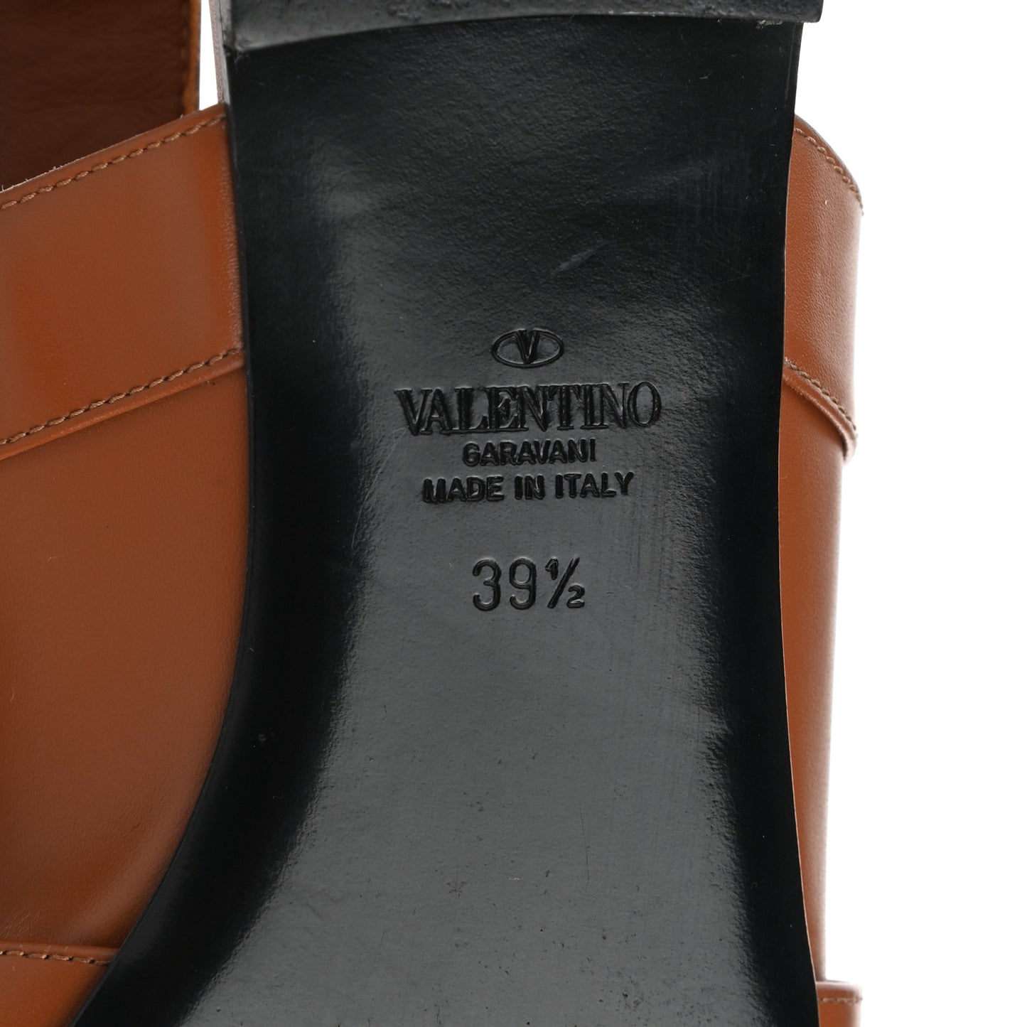 Calfskin Roman Stud Ankle Strap Flat Mules 39.5 Selleria