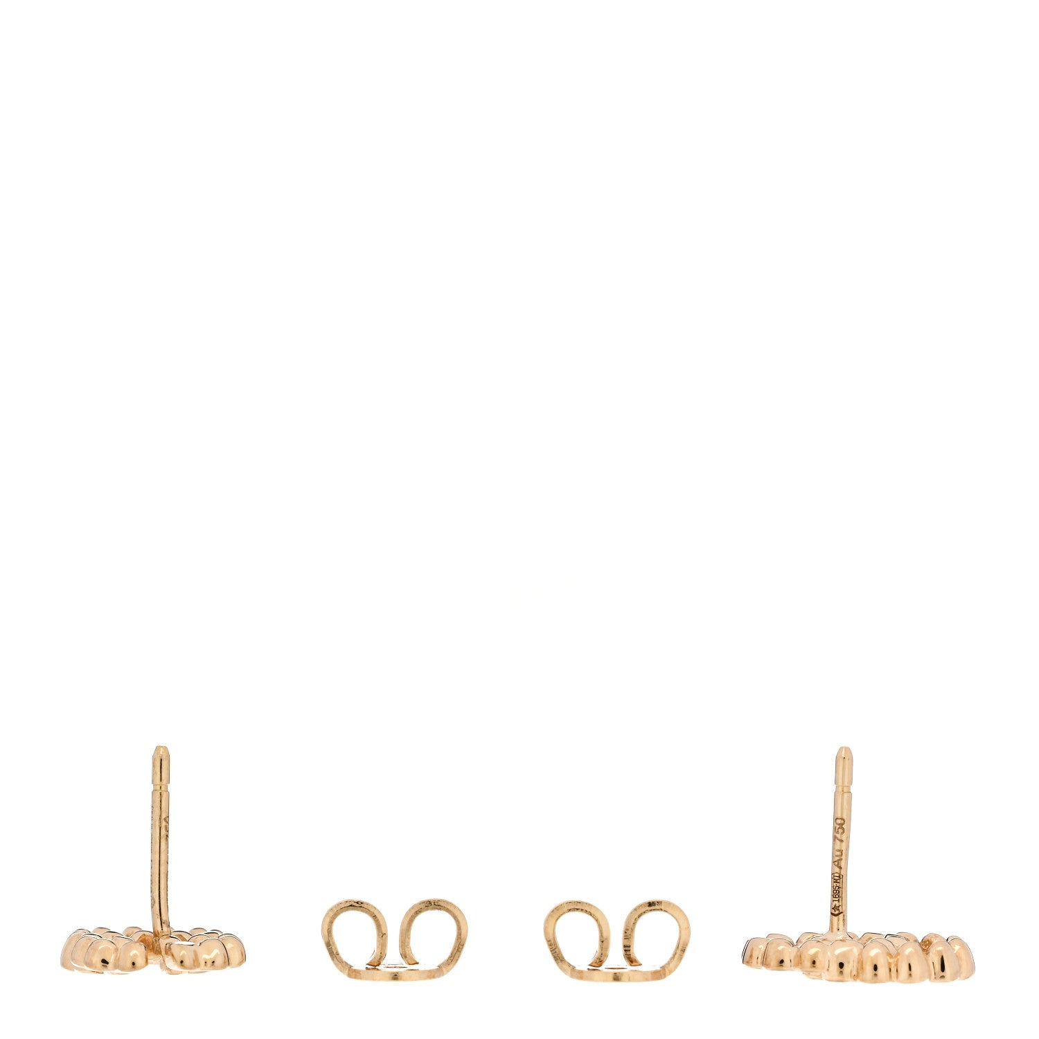 Gucci 18K Yellow Gold Running G Scalloped Stud Earrings 3 of 6