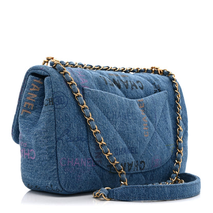 Chanel Denim Quilted Denim Large Mood Flap Blue Multicolor 3 of 10