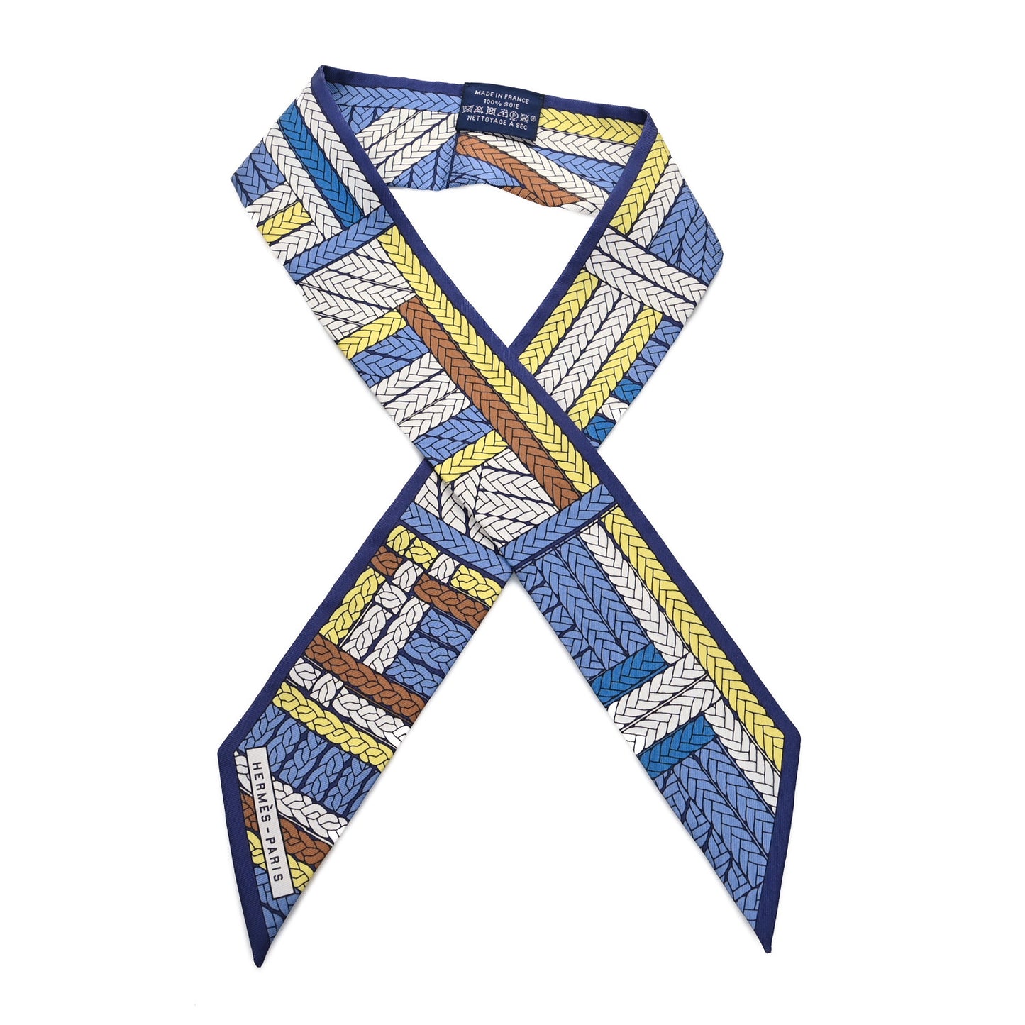 Silk Tresses H Twilly Bleu Lavande Marin Jaune