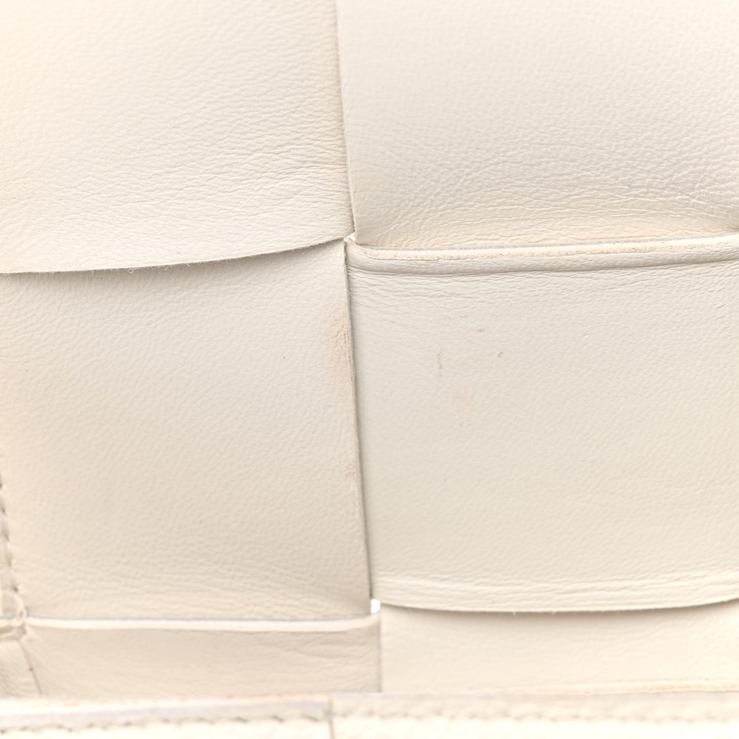 Grained Calfskin Maxi Intrecciato Cassette Crossbody Bag White