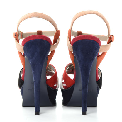 Saint Laurent Suede Tribute 105 Platform Sandals 36 Multicolor 7 of 10
