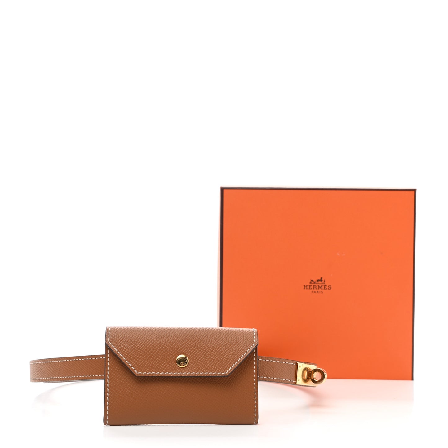 Epsom Kelly Pocket Belt Gold
