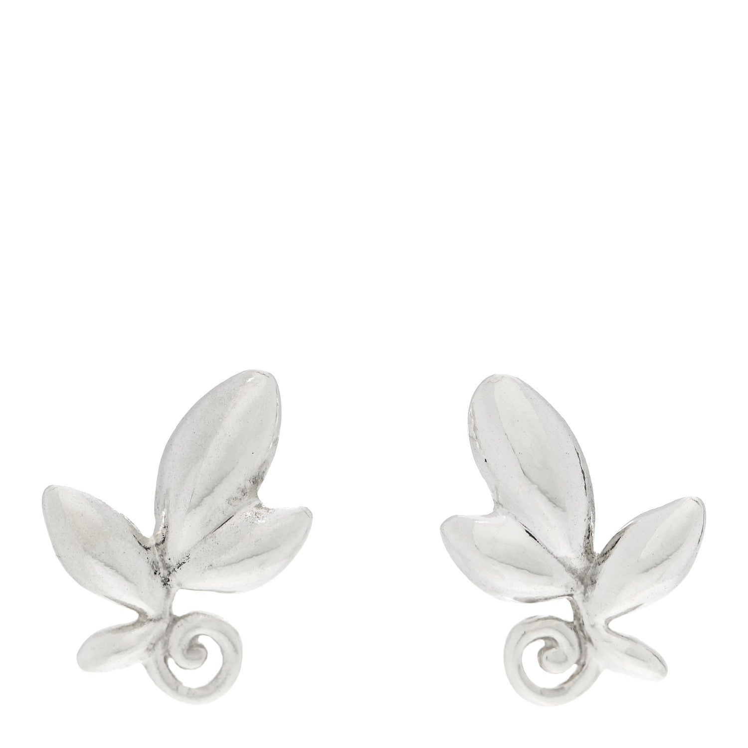 Tiffany Sterling Silver Paloma Picasso Olive Leaf Earrings 1 of 4