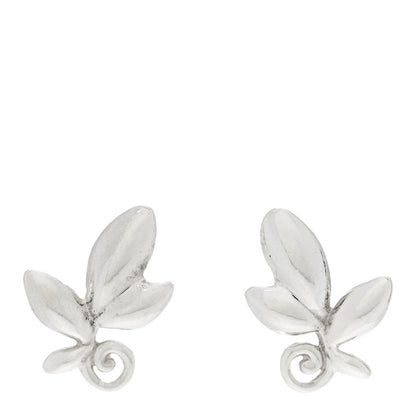 Tiffany Sterling Silver Paloma Picasso Olive Leaf Earrings 1 of 4