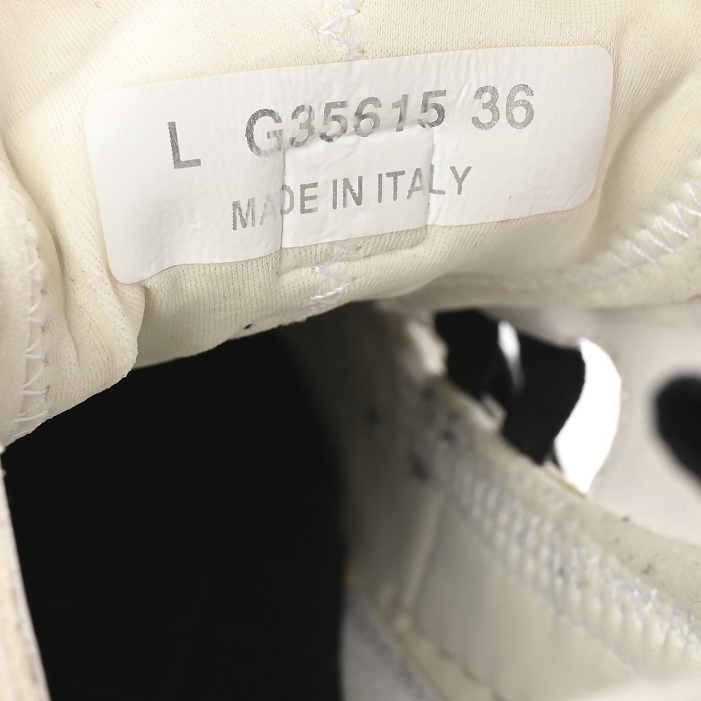 Fabric Calfskin Suede CC Sneakers 36 Ivory Black