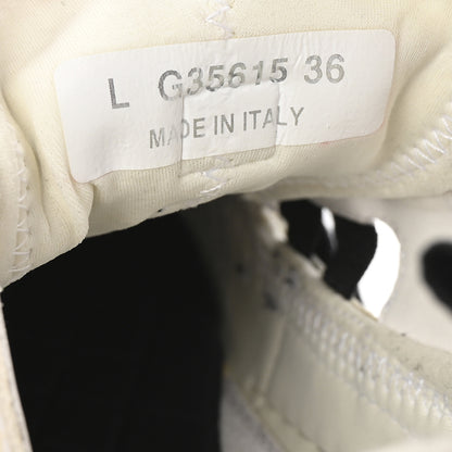 Chanel Fabric Calfskin Suede CC Sneakers 36 Ivory Black 9 of 9