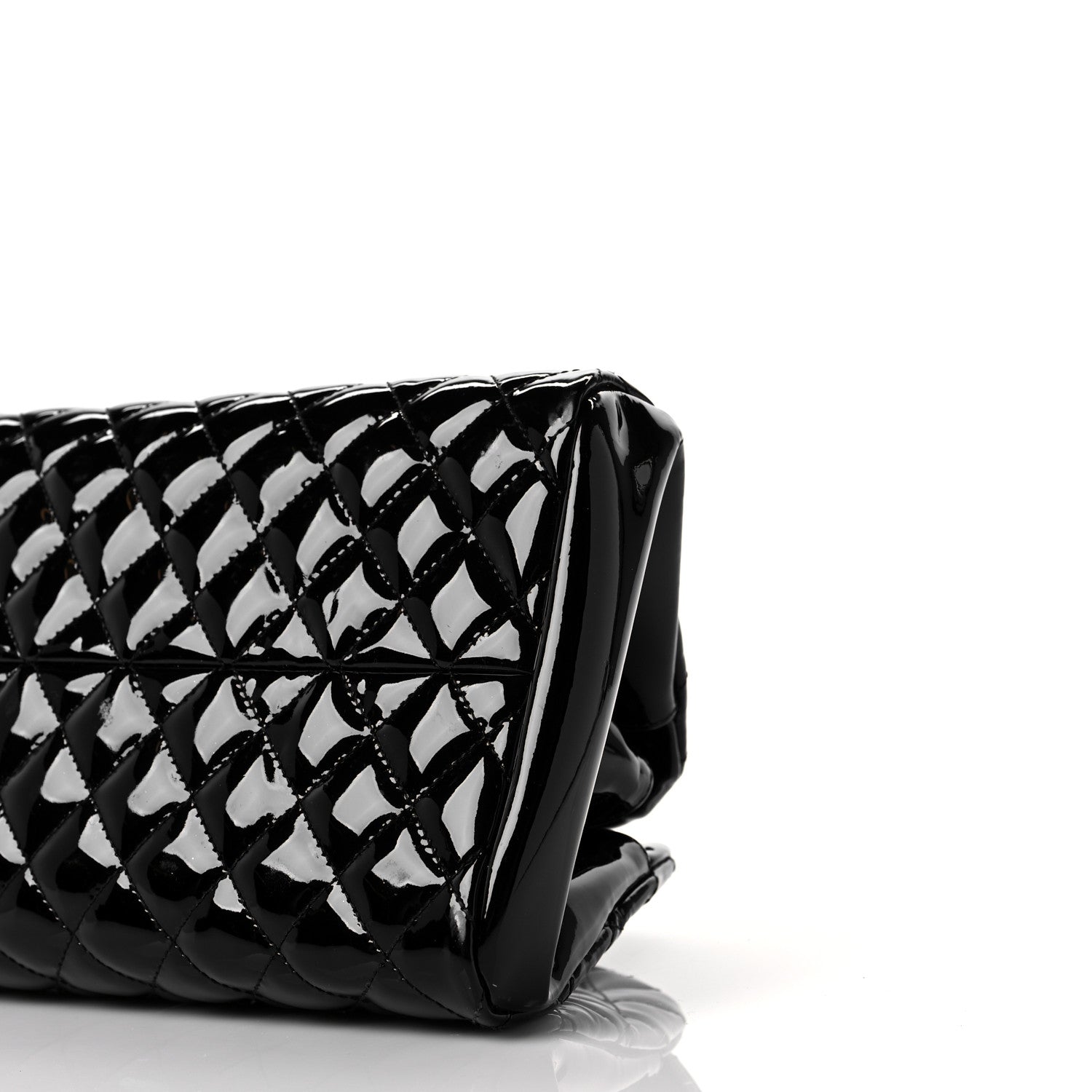 Chanel Patent Quilted Medium Just Mademoiselle Bowling Bag Black 8 of 9