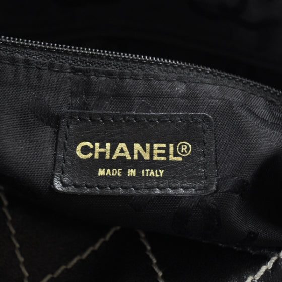 Chanel Leather Diamond Stitch Surpique Shoulder Bag Black 7 of 10