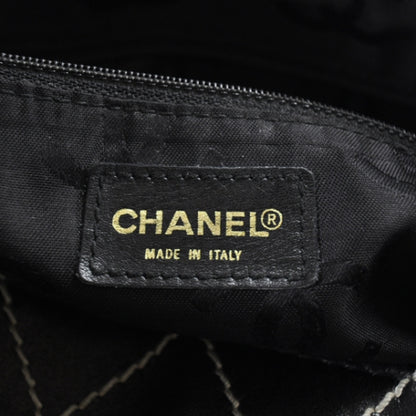 Chanel Leather Diamond Stitch Surpique Shoulder Bag Black 7 of 10