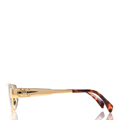 Celine Metal Triomphe Cat Eye Sunglasses CL40293U Gold Green 3 of 7
