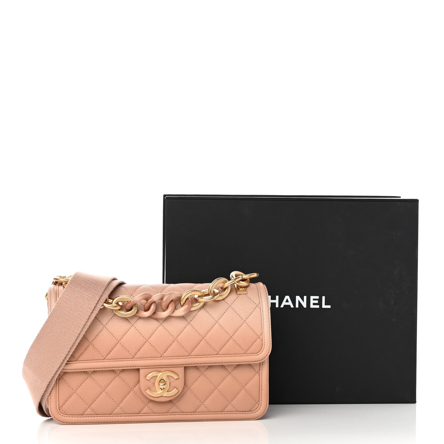 Chanel Caviar Quilted Medium Sunset On The Sea Flap Beige 11 of 11