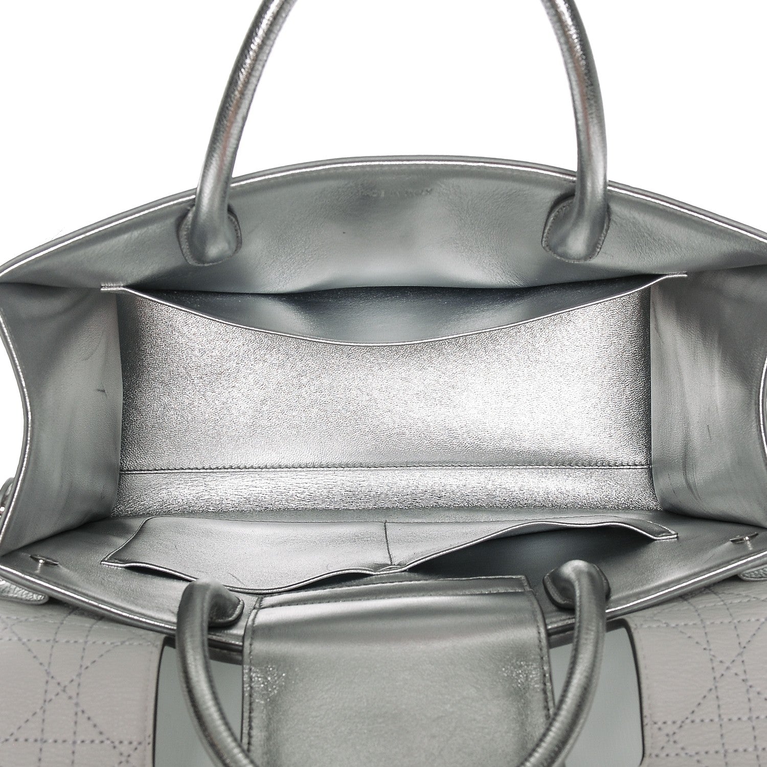 Christian Dior Metallic Grained Calfskin Medium Diorever Flap Silver 5 of 8