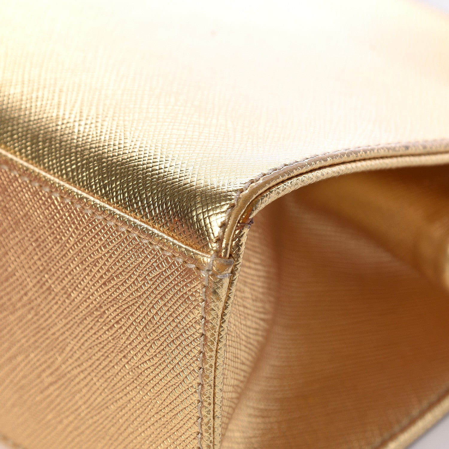Prada Metallic Saffiano Top Handle Frame Bag Platino 15 of 18