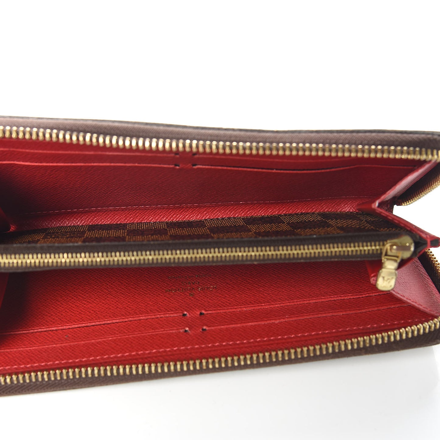 Damier Ebene Clemence Wallet Cherry