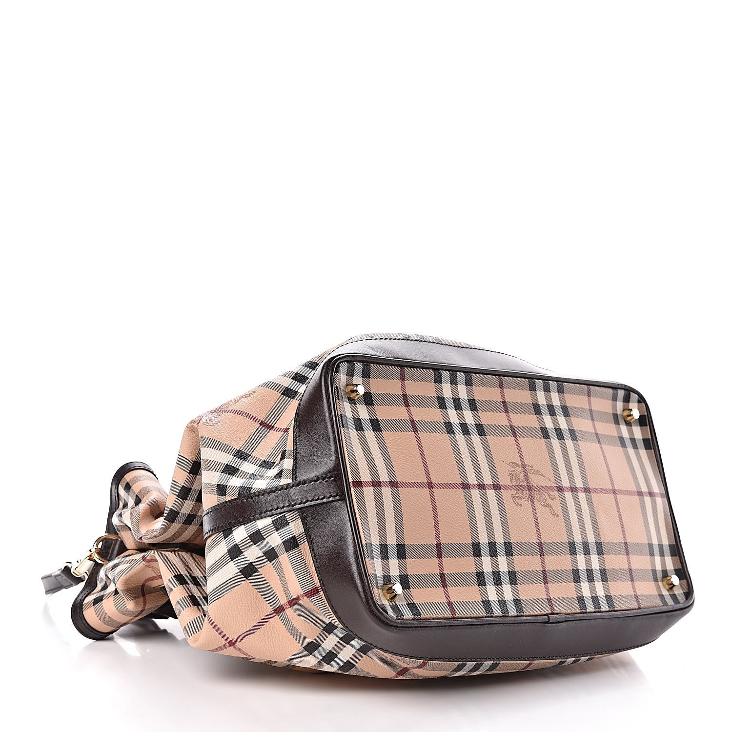 Burberry Haymarket Check Medium Golderton Tote Chocolate 4 of 9