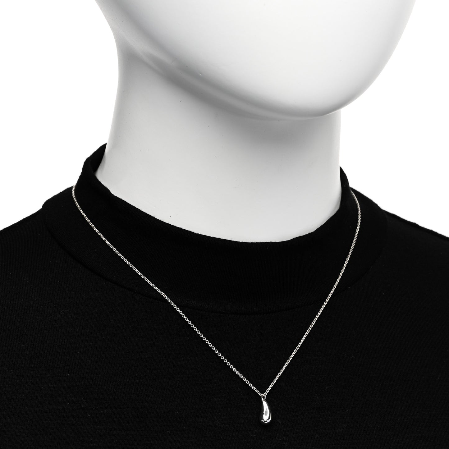 Sterling Silver 12mm Elsa Peretti Teardrop Pendant Necklace