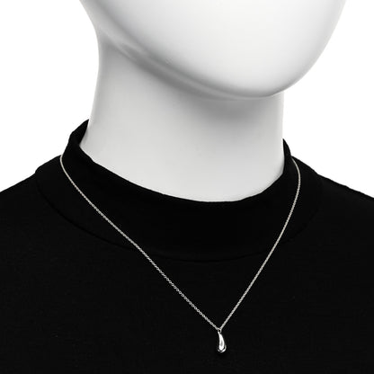 Tiffany Sterling Silver 12mm Elsa Peretti Teardrop Pendant Necklace 2 of 5