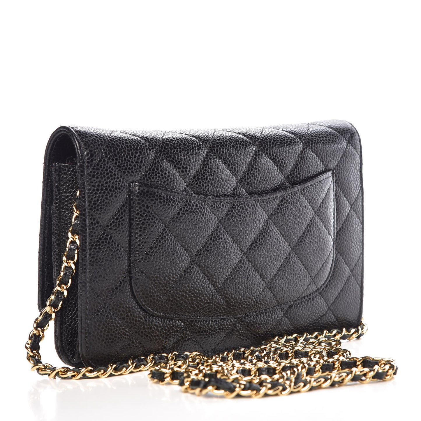 Caviar Quilted Wallet On Chain WOC Black