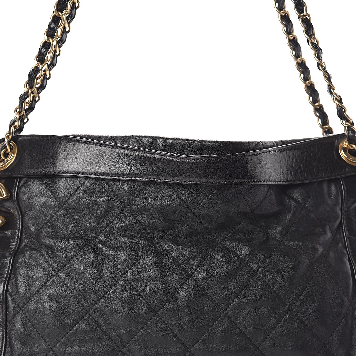 Chanel Calfskin Quilted Small In The Mix Shopping Tote Black 9 of 11