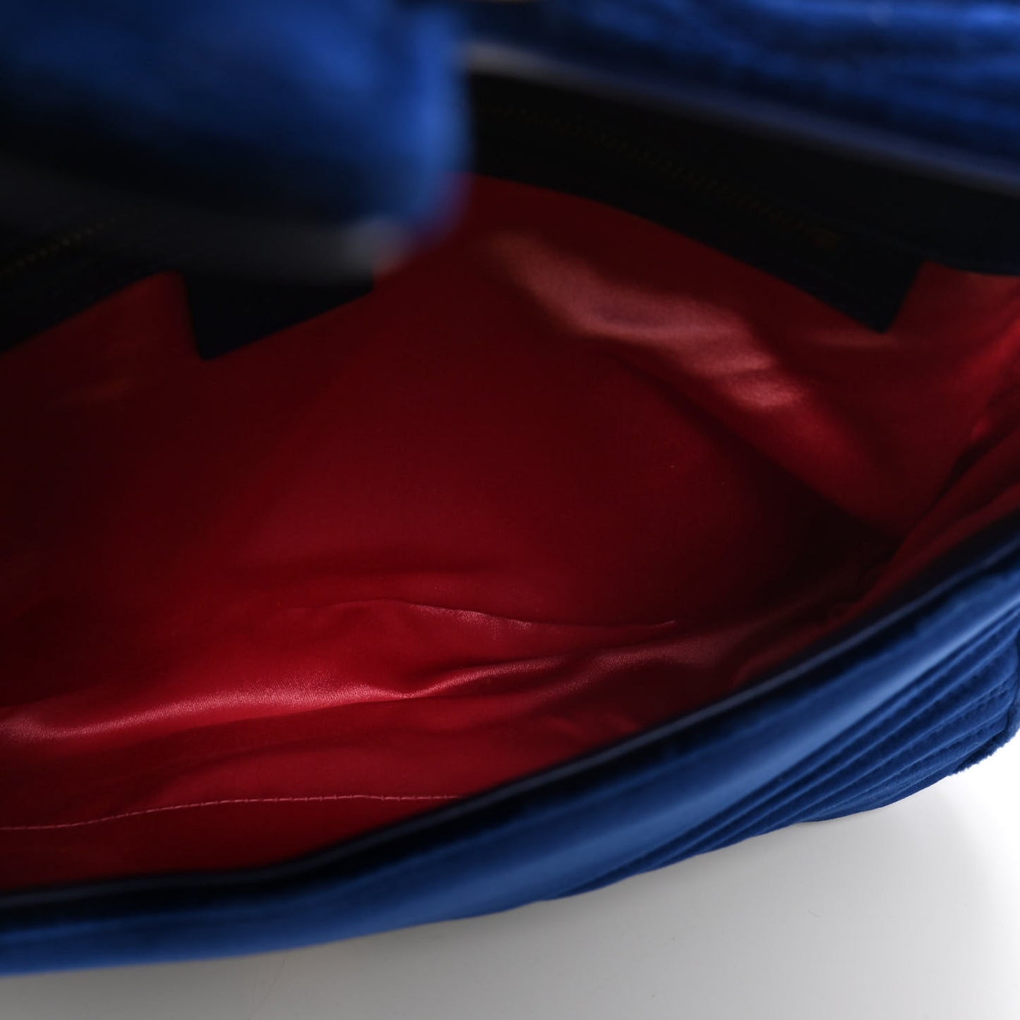 Velvet Matelasse Medium GG Marmont Shoulder Bag Cobalt Blue