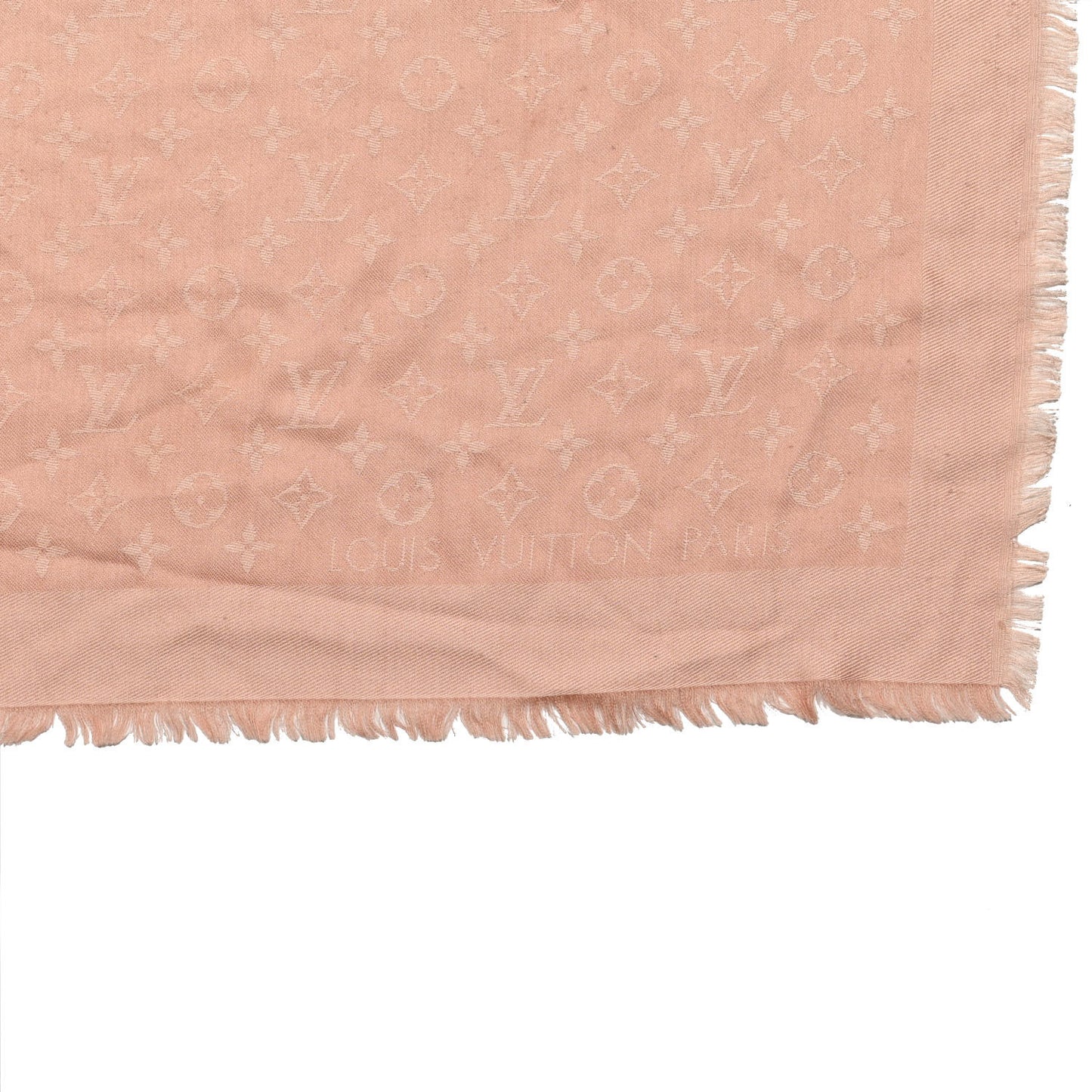 Silk Wool Monogram Shawl Rose