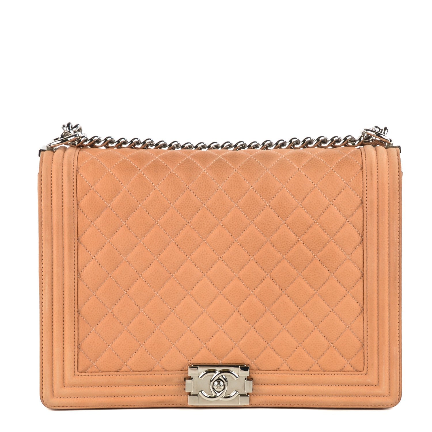 Chanel Iridescent Caviar Quilted Large Boy Flap Beige 1 of 8