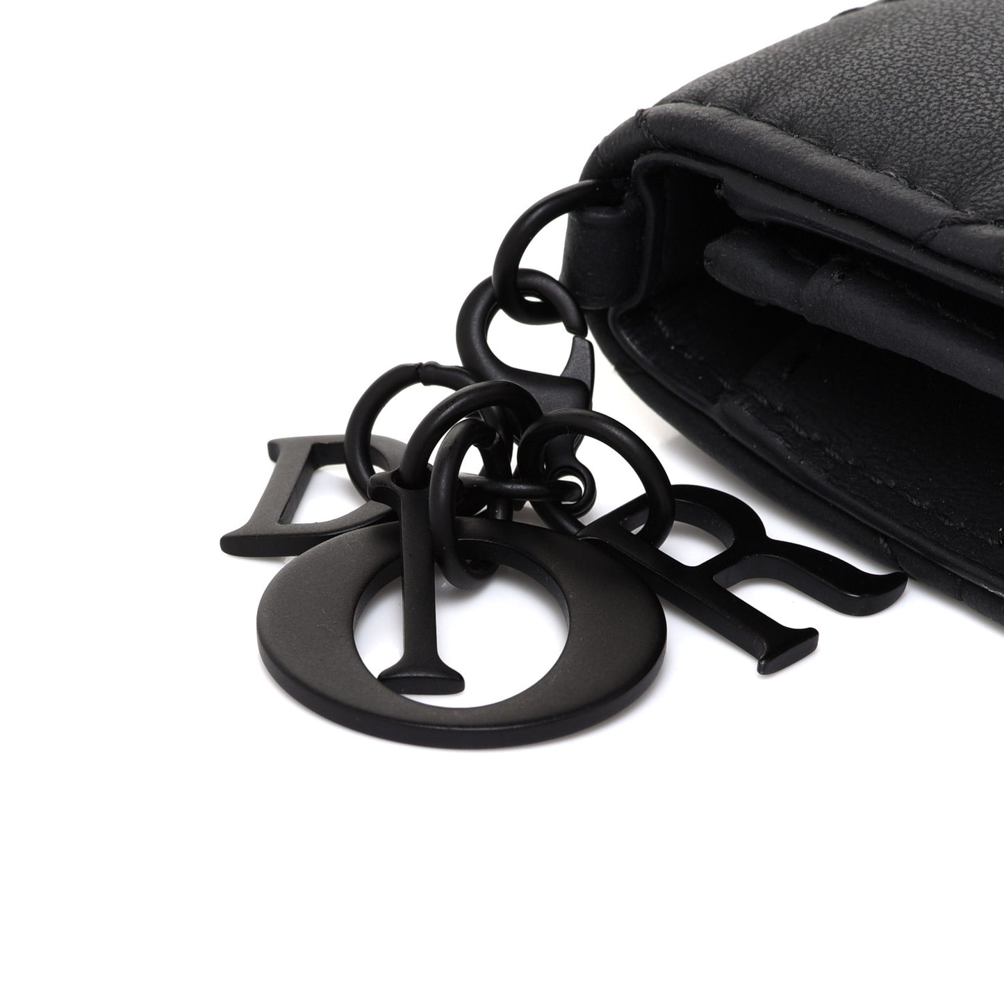 Ultra Matte Calfskin Small Lady Dior Flap Card Holder Black