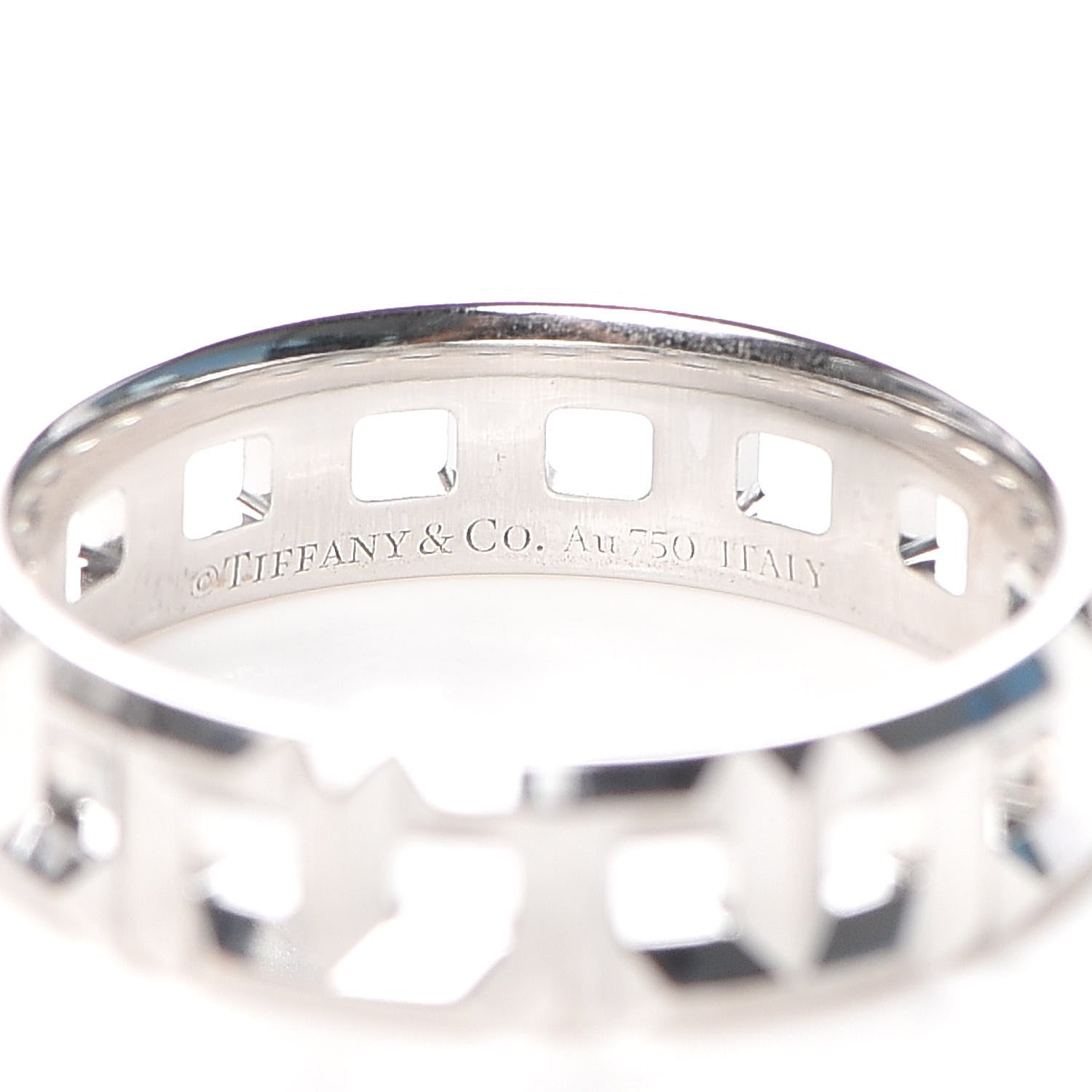 Tiffany 18K White Gold T True Wide Ring 57 8 4 of 5