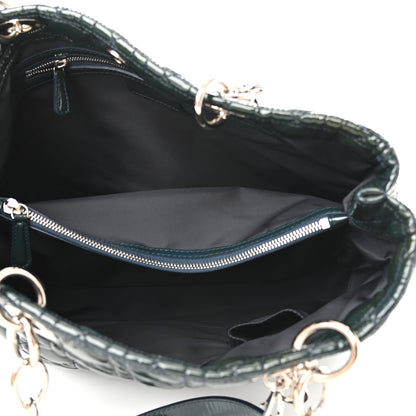 Christian Dior Patent Cannage Large Lady Dior Green 5 of 9