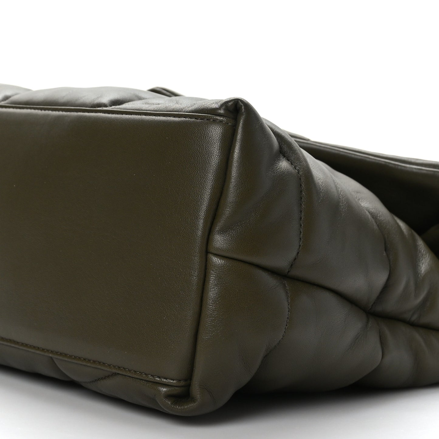 Lambskin Quilted Medium Loulou Puffer Monogram Chain Satchel Seaweed