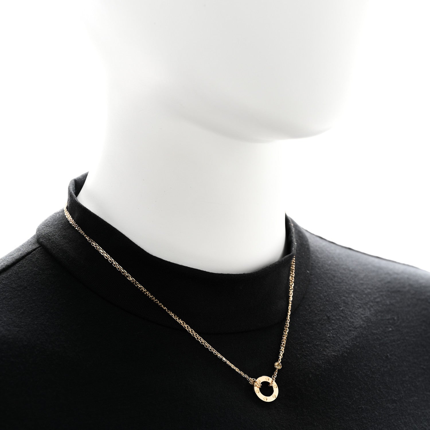 Cartier 18K Yellow Gold 2 Diamond LOVE Necklace 2 of 6