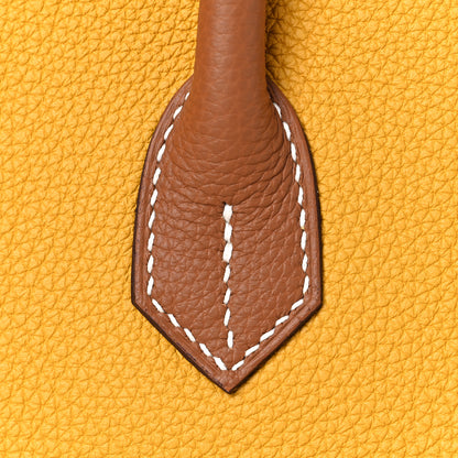 Hermes Togo Bi Color Horseshoe Birkin 35 Jaune Ambre Gold 8 of 34
