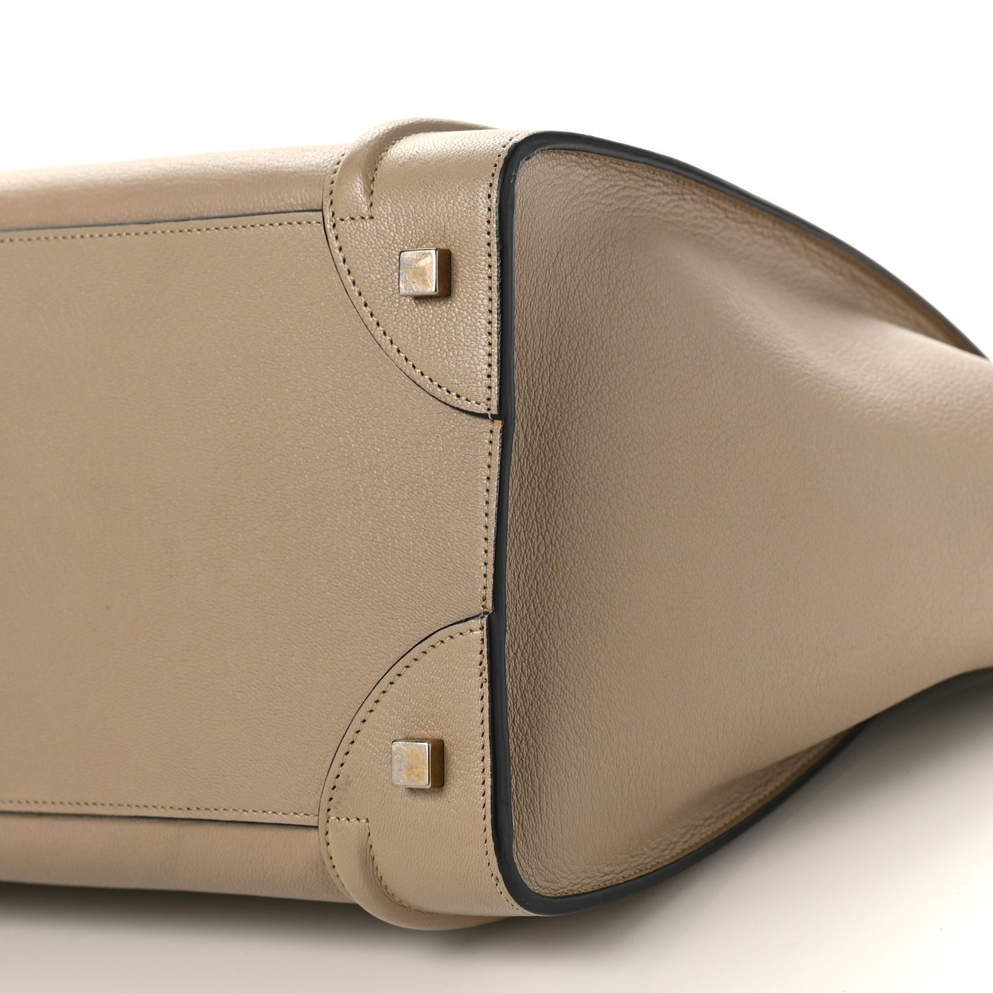 Drummed Calfskin Mini Bi-Color Luggage Navy Dune