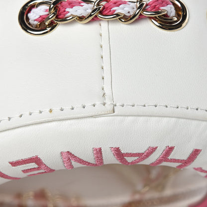 Chanel Lambskin Coco Lifesaver Round Bag Pink White 13 of 17