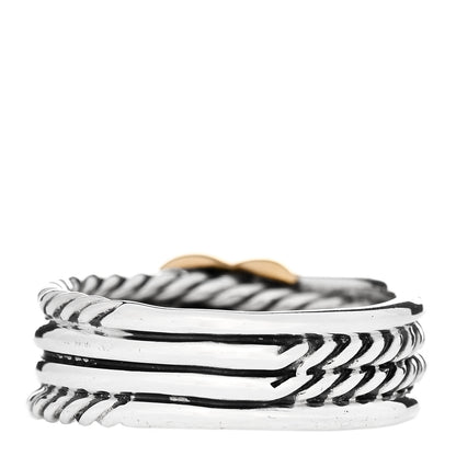 David Yurman Sterling Silver 18K Yellow Gold 6mm X Crossover Ring 50 5.5 3 of 4
