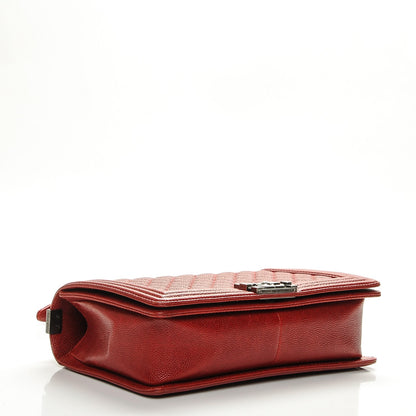 Chanel Caviar Quilted New Medium Boy Flap Dark Red 4 of 7