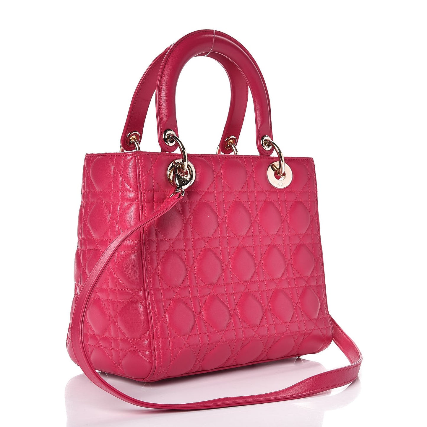 Lambskin Cannage Medium Lady Dior Pink