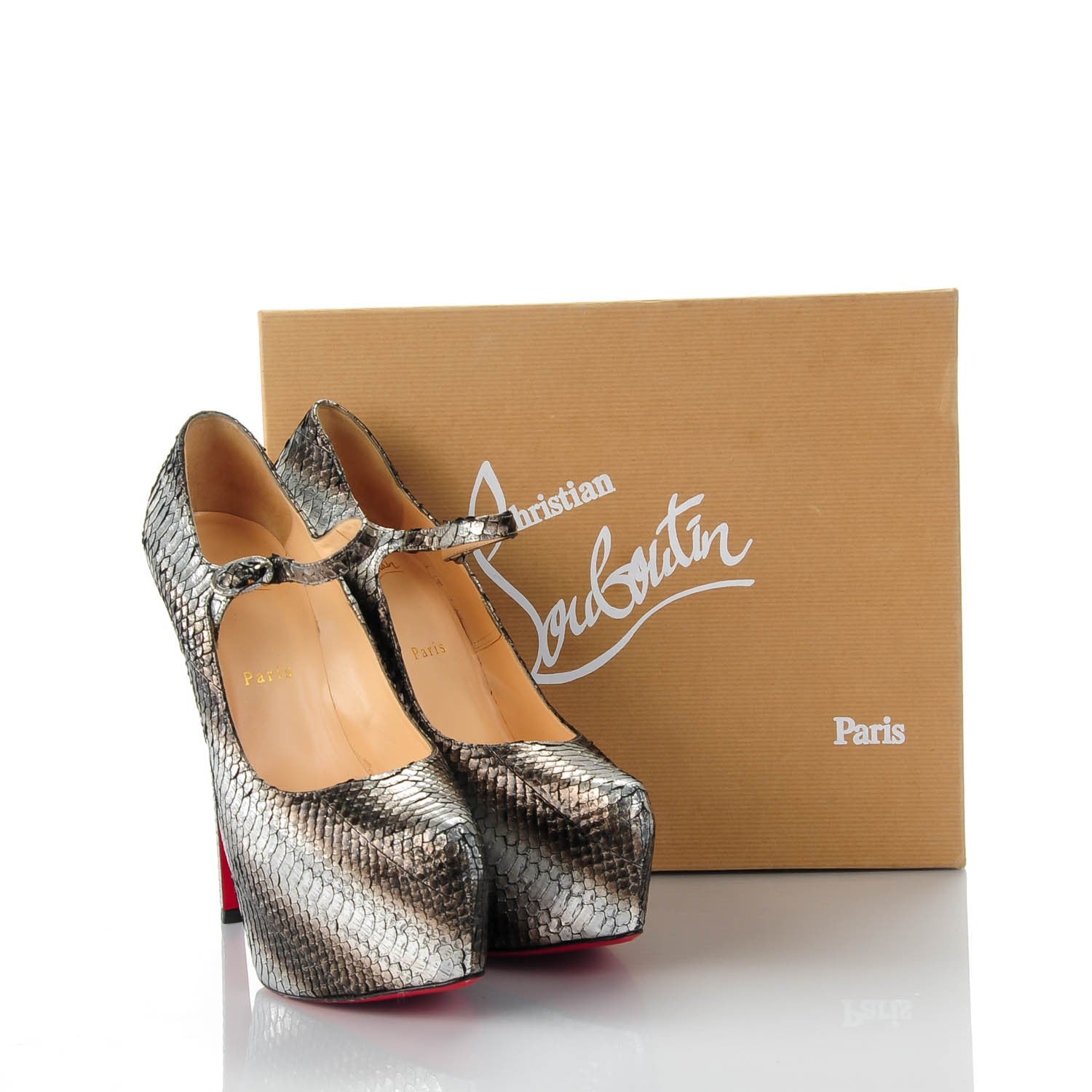 Christian Louboutin Watersnake Lady Daf 160 Pumps 40 Metallic 2 of 7