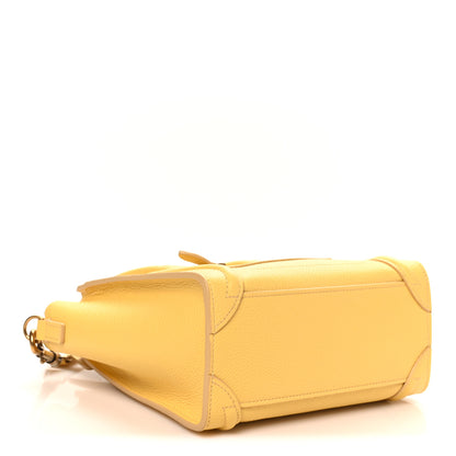 Celine Drummed Calfskin Nano Luggage Pollen 4 of 10
