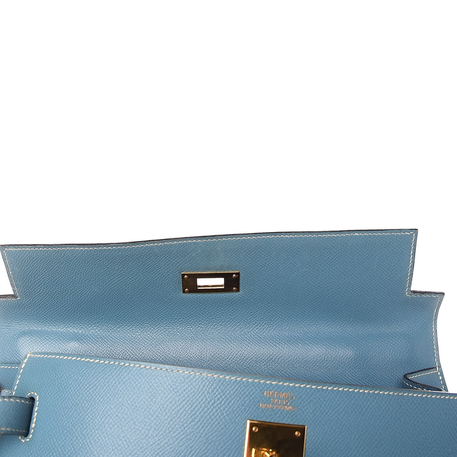 Hermes Epsom Kelly Sellier 32 Blue Jean 27 of 36